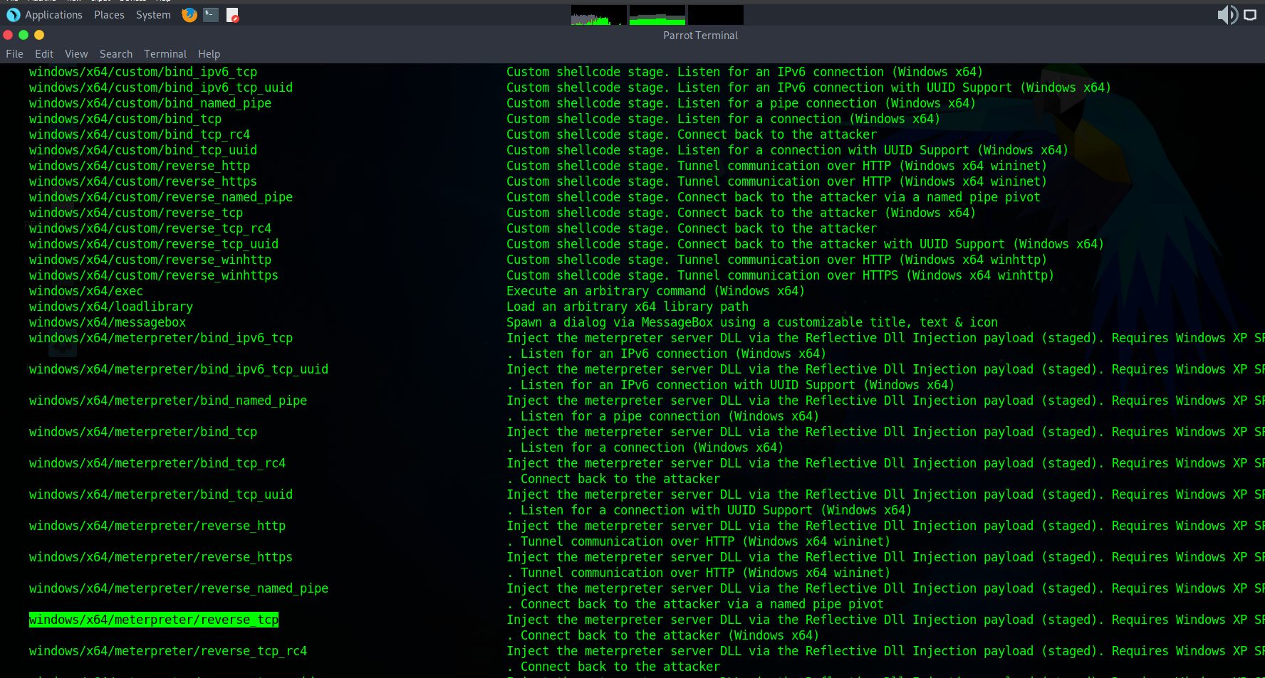 MSFVenom Payload Selection